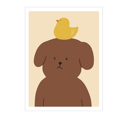 Cute Cartoon Pet-Themed Framed Wall Art Homeandso