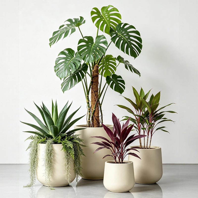 Textured Round Modern Planter Homeandso