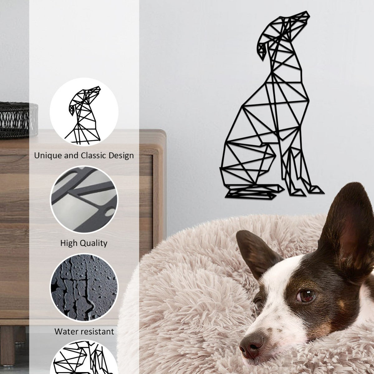 Geometric Dog Silhouette Wall Art Homeandso