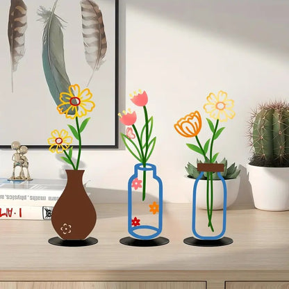 Decorative Floral Metal Vase Homeandso