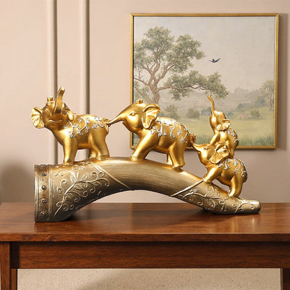 Decorative Elephant Family Sculpture Homeandso