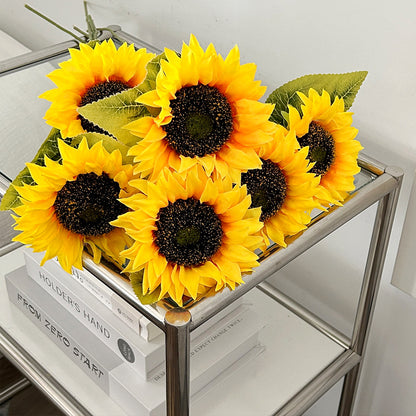 Realistic Sunflower Floral Stem for Home Decor