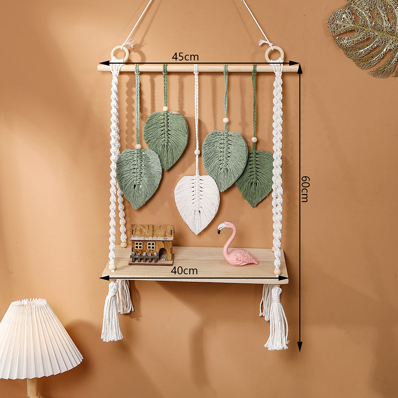 Macrame Leaf Shelf Decor Homeandso