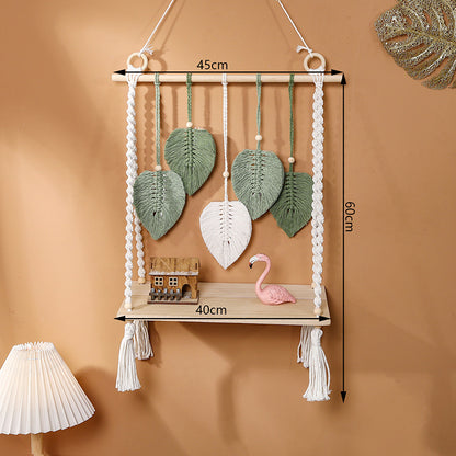 Macrame Leaf Shelf Decor Homeandso