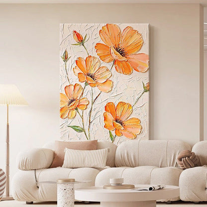 Textured Floral Relief Canvas Wall Art Homeandso