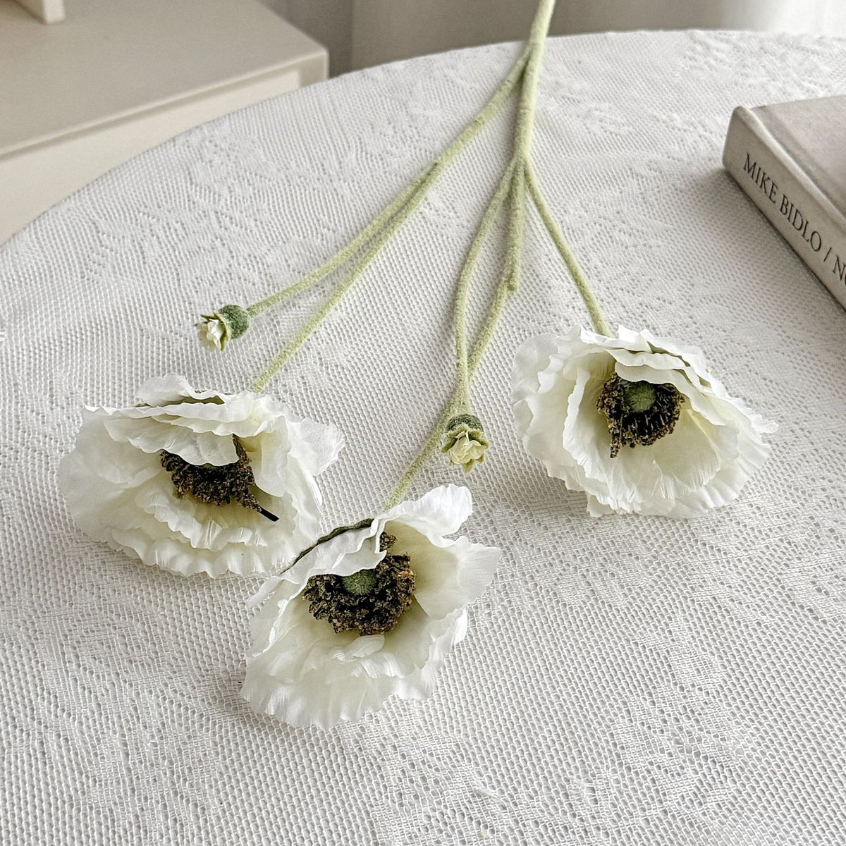 Realistic Poppy Floral Bouquet for Home Decor