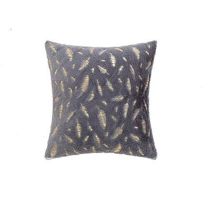 Textured Feather Print Throw Pillow