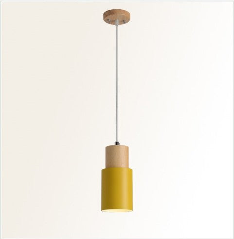 Modern Wooden and Metal Pendant Light