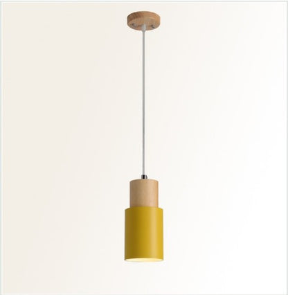 Modern Wooden and Metal Pendant Light