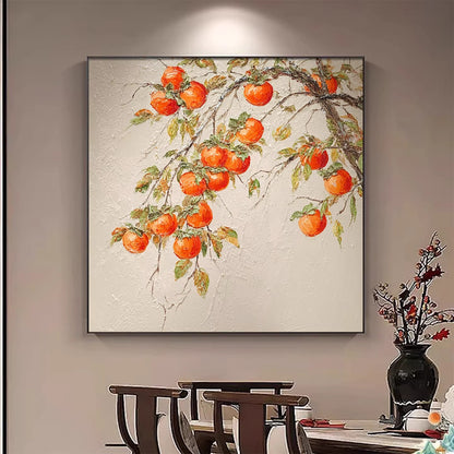 Textured Orange Botanical Wall Art Homeandso