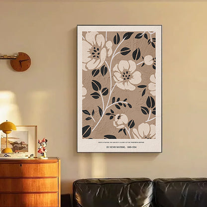 Elegant Floral Line Drawing Art Print Homeandso