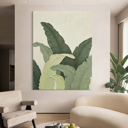 Textured Botanical Leaf Canvas Artwork Homeandso