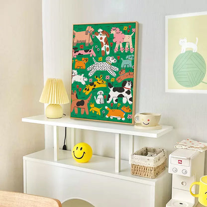Whimsical Dog-Themed Wall Art Homeandso