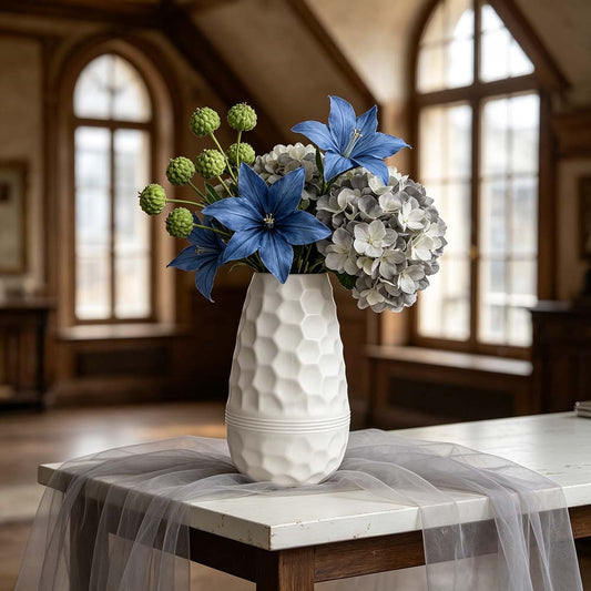 Textured Honeycomb Decorative Vase