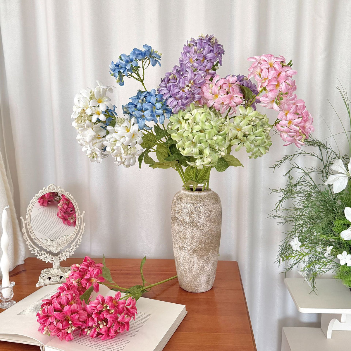 Elegant Faux Violet Floral Stem