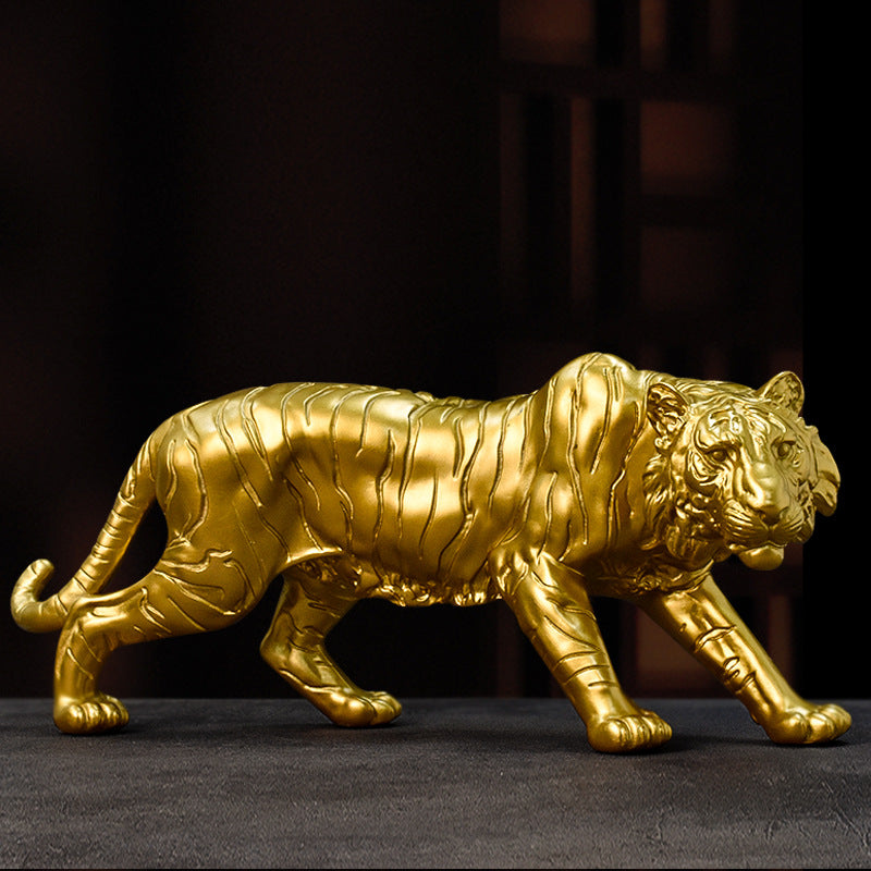 Decorative Golden Tiger Figurine Homeandso