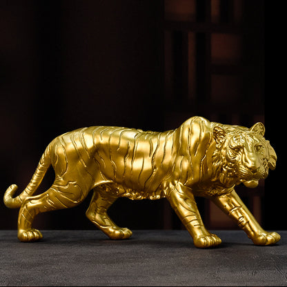 Decorative Golden Tiger Figurine Homeandso