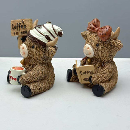 Cow Coffee Figurine Homeandso