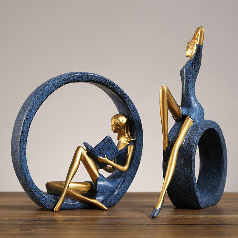 Artistic Book Reading Figurines Homeandso