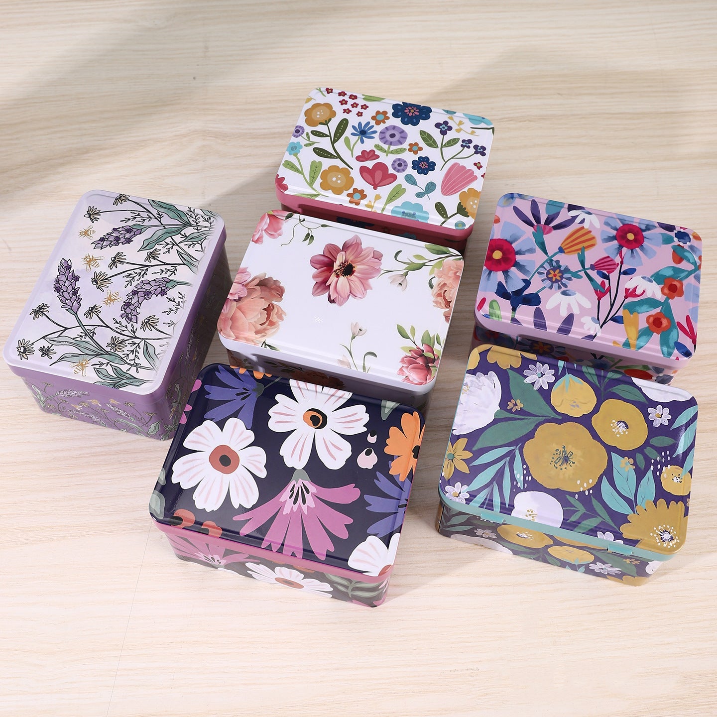 Floral Decorative Storage Tin Homeandso