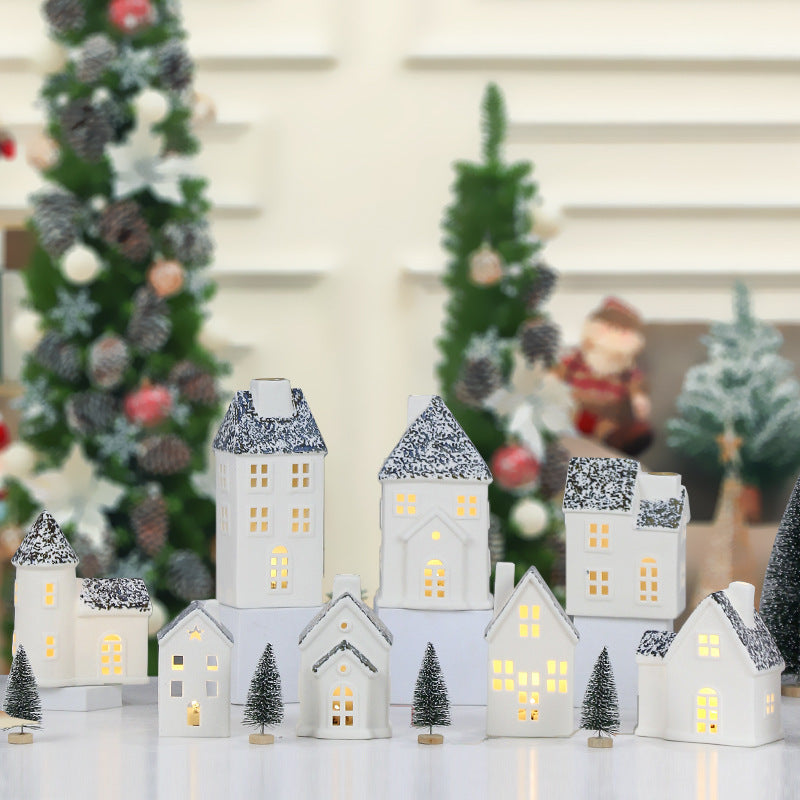 Ceramic Cottage Candle Holder Homeandso