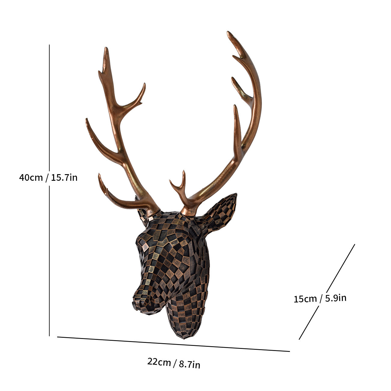 Decorative Wall Mounted Deer Head Sculpture Homeandso