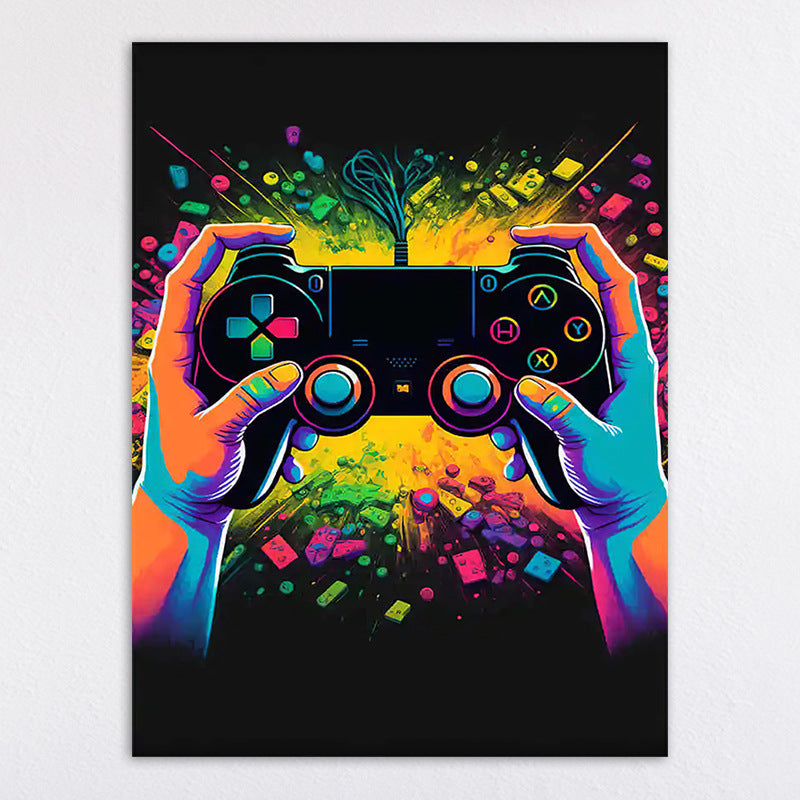 Vibrant Retro Gaming Console Art Print Homeandso
