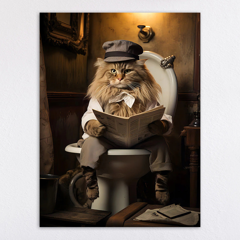 Whimsical Cat-Themed Wall Art Print Homeandso