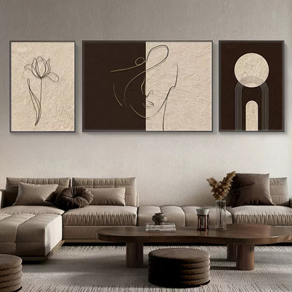 Abstract Line Art Trio Set Homeandso
