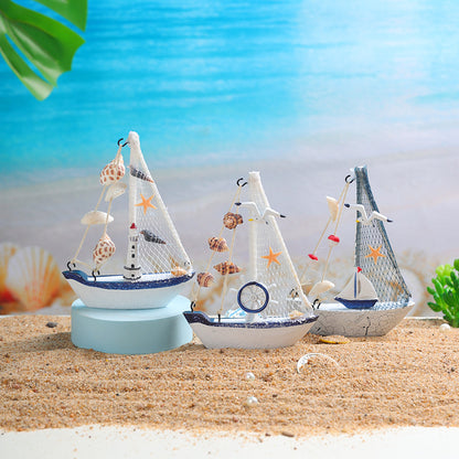 Nautical-Themed Decorative Sailing Boat Model Homeandso