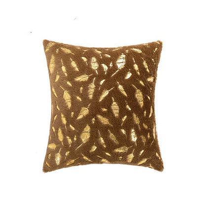 Textured Feather Print Throw Pillow