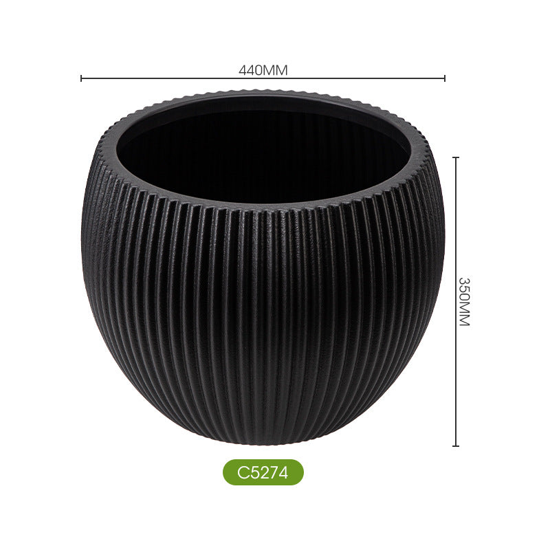 Elegant Textured Round Planter Homeandso