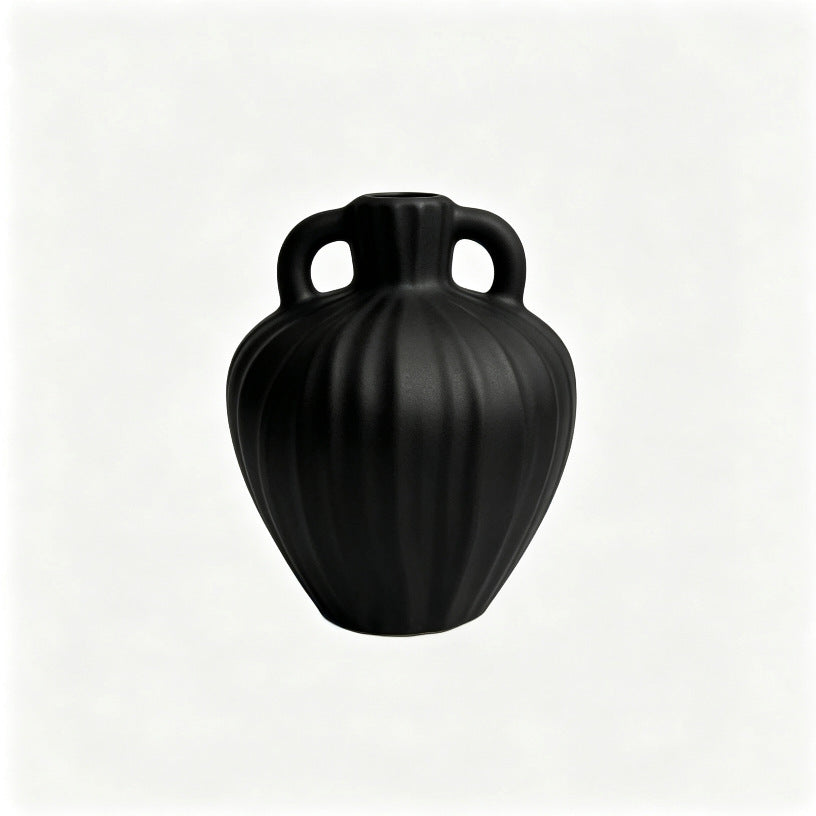 Textured Ribbed Decorative Vase