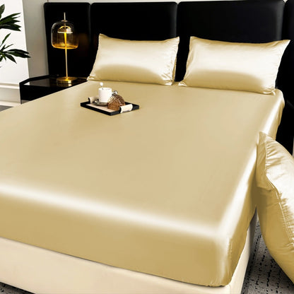 High-Thread Count Satin Bed Sheet Set