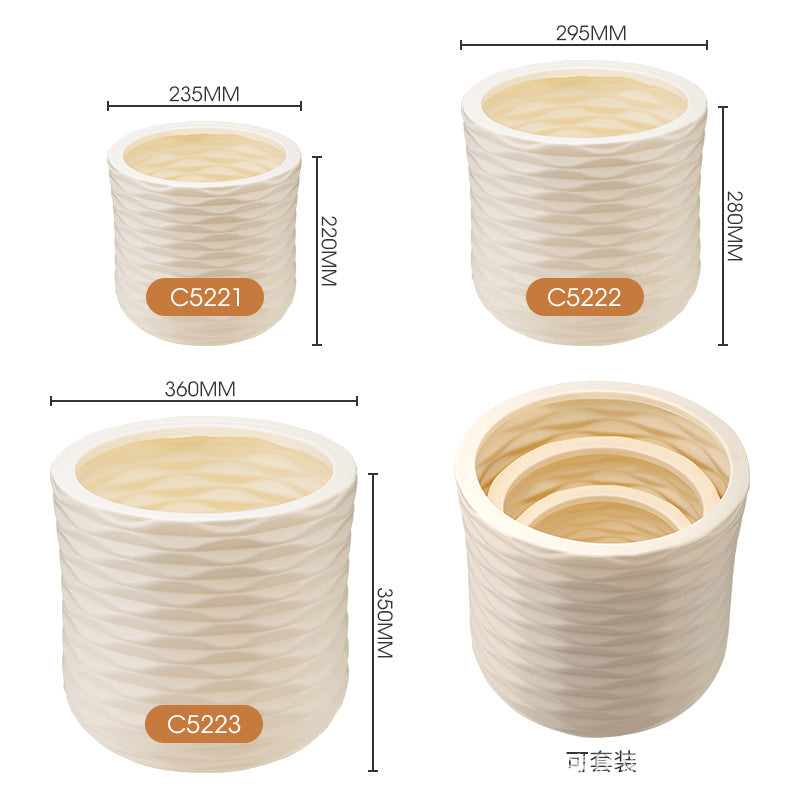 Decorative Textured Ceramic Planter Homeandso