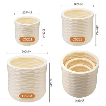 Decorative Textured Ceramic Planter Homeandso