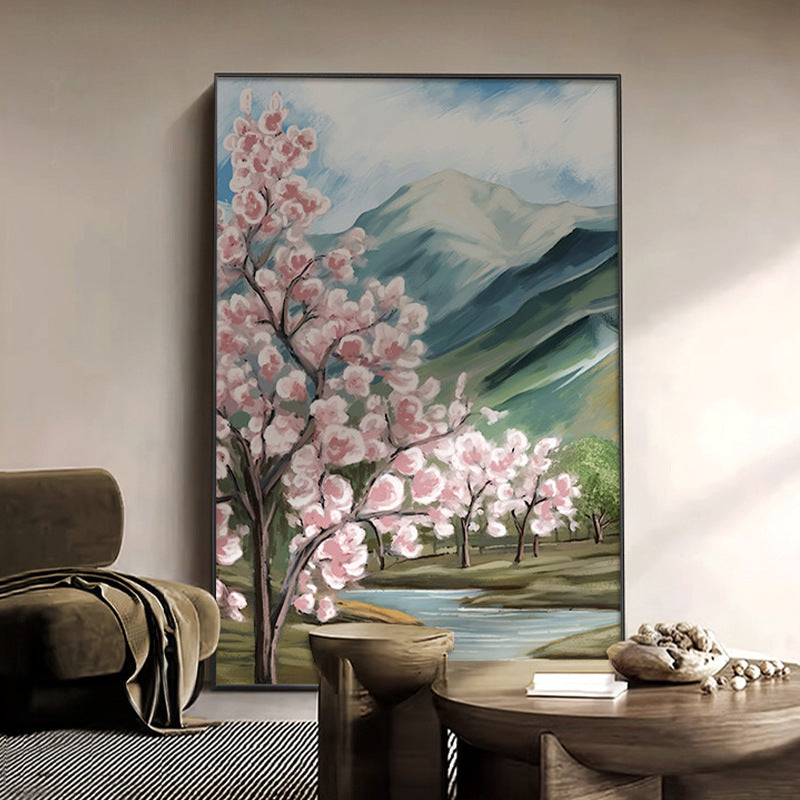 Framed Cherry Blossom Landscape Art Homeandso