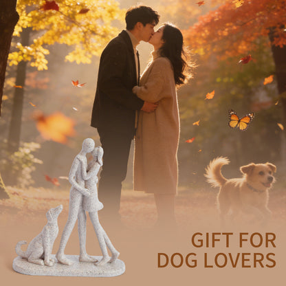 Love Couple and Dog Figurine Homeandso