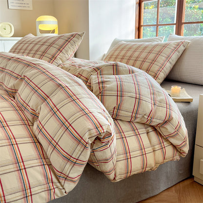 Decorative Modern Grid Pattern Bedding Set Homeandso