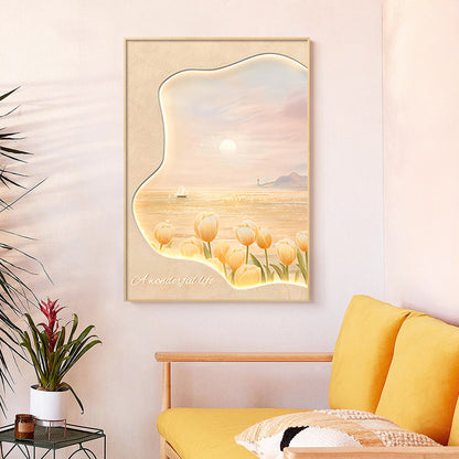 Framed Floral Sunset Art Print Homeandso