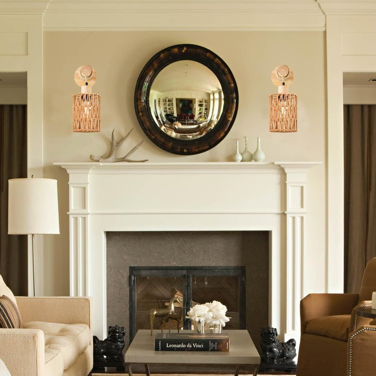 Rustic Woven Wall Light Fixture