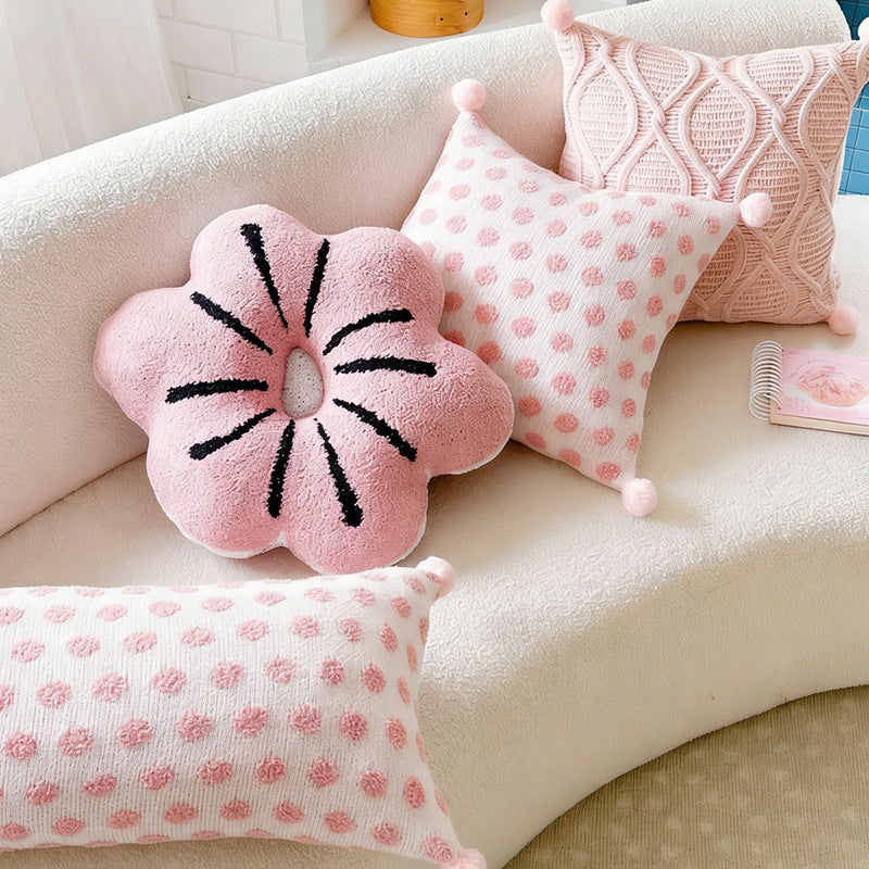 Decorative Floral-Shaped Throw Pillow