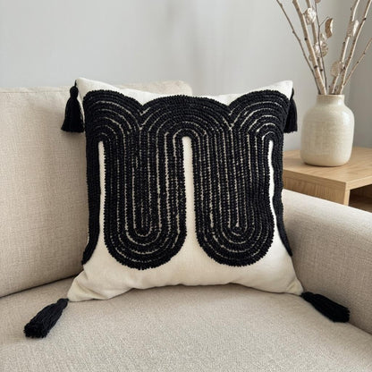 Geometrisch gemustertes Textil-Wurfkissen