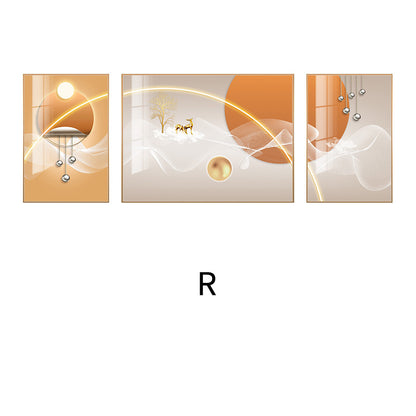 Abstract Elephant-Themed Canvas Triptych Art Homeandso