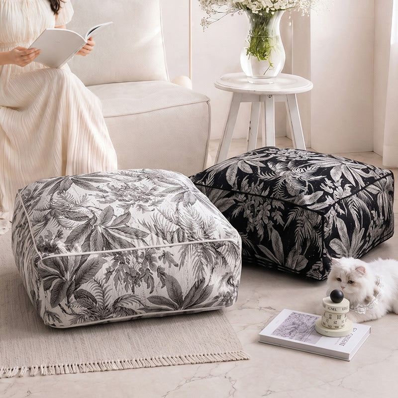 Decorative Floral Print Floor Pouf