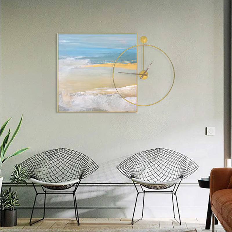 Artistic Wall Clock and Framed Abstract Artwork Homeandso