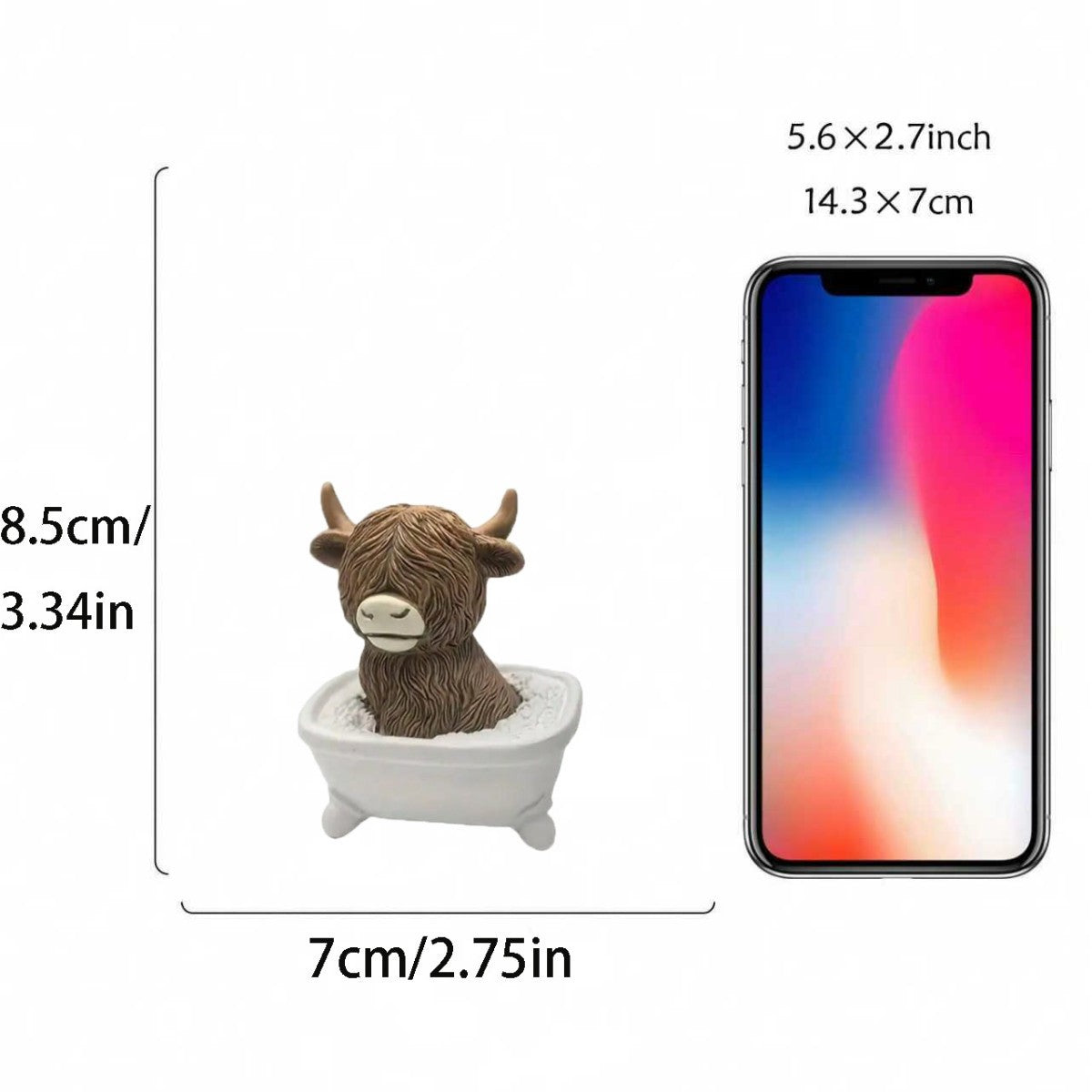 Whimsical Highland Cow Bath Figurine Homeandso