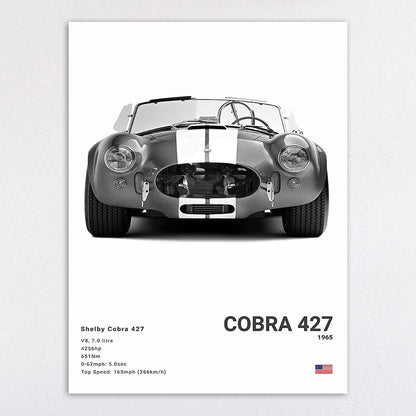Vintage-Inspired Ford Mustang GT500 Art Print Homeandso