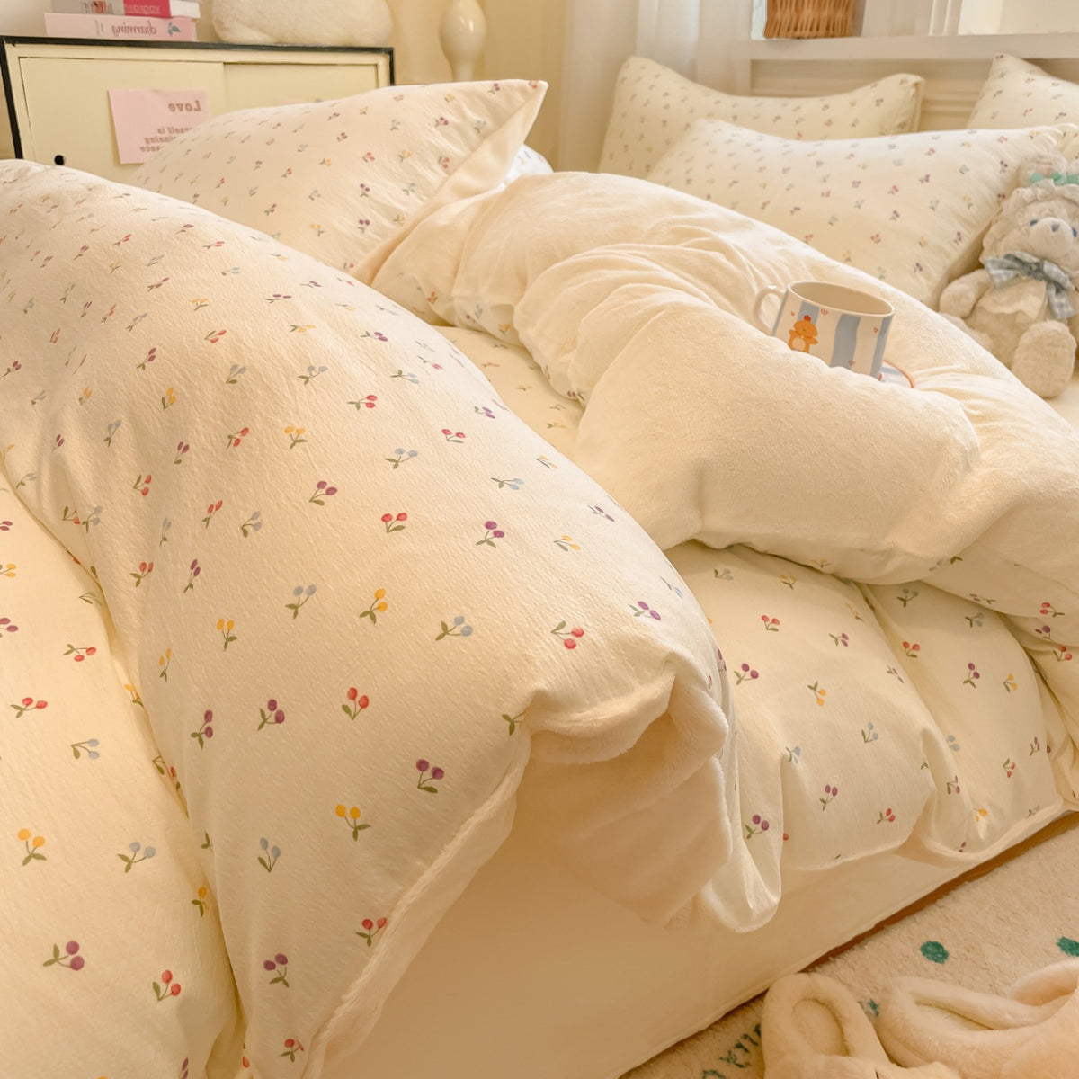 Playful Cartoon Print Duvet Cover Set Homeandso