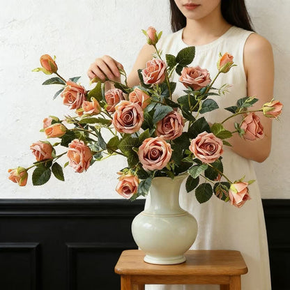 Decorative Faux Rose Floral Arrangement for Home